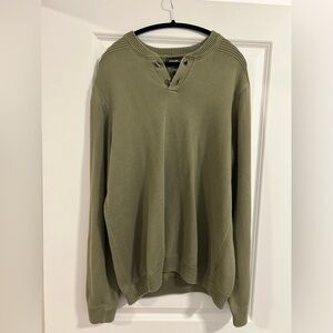 Eddie Bauer Olive V-Neck Sweater